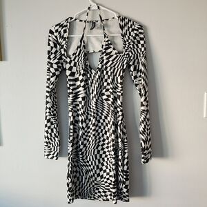 H&M Black and White Optical Illusion Dress